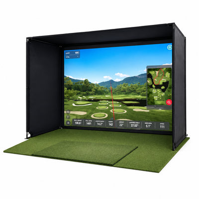 Golf Simulator Enclosure Kit with Frame, Netting & Impact Screen
