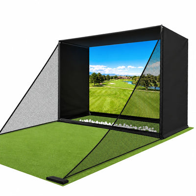10x8 Ft Golf Simulator Enclosure with Impact Screen & Side Nets