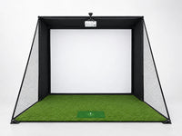 10X8 Ft Golf Simulator Enclosure Complete Kit with Alloy Steel Frame and HD Impact Screen Indoor Garage Home Golf Training Cage Equipment