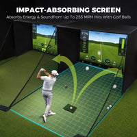 10X8 Ft Golf Simulator Enclosure Complete Kit with Alloy Steel Frame and HD Impact Screen Indoor Garage Home Golf Training Cage Equipment — product view 11