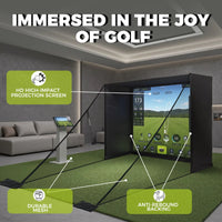 10X8 Ft Golf Simulator Enclosure Complete Kit with Alloy Steel Frame and HD Impact Screen Indoor Garage Home Golf Training Cage Equipment — product view 12