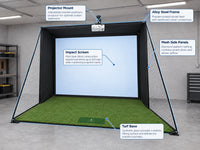10X8 Ft Golf Simulator Enclosure Complete Kit with Alloy Steel Frame and HD Impact Screen Indoor Garage Home Golf Training Cage Equipment — product view 3