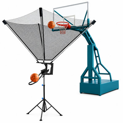 Basketball Rebounder with Rotating Track, Nylon Net & Tripod Stand
