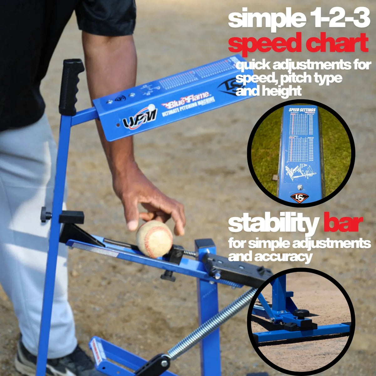 Pitching Machine – Manual Baseball & Softball Trainer, Throws up to 60 MPH, Youth & Adult Practice Tool — product view 11